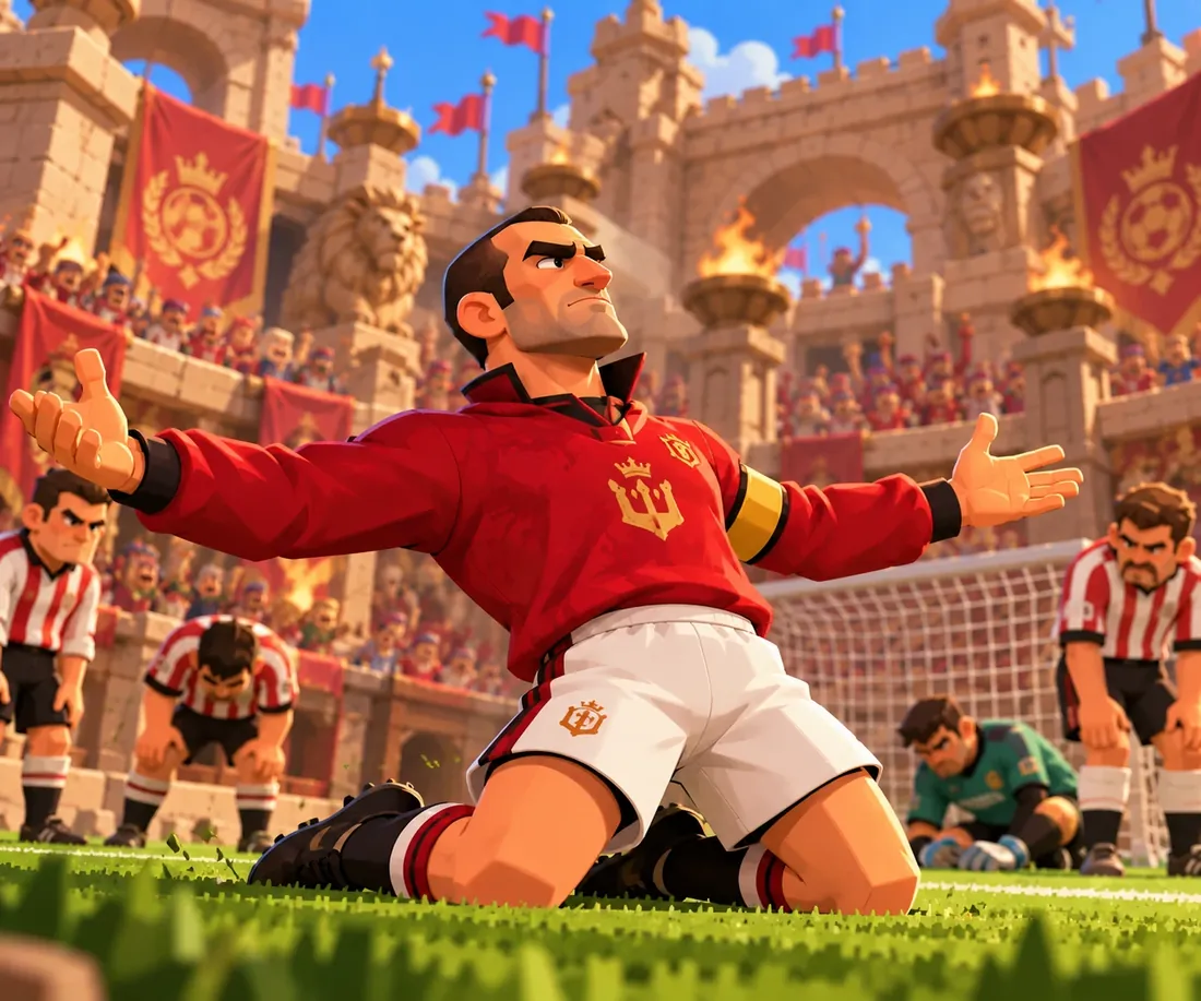 The red captain celebrates a goal